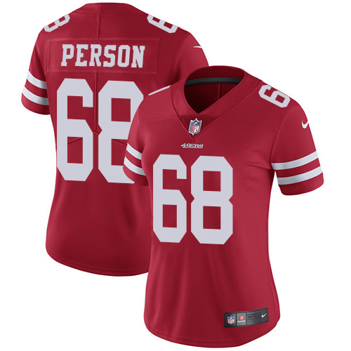 San Francisco 49ers Limited Red Women Mike Person Home NFL Jersey 68 Vapor Untouchable
